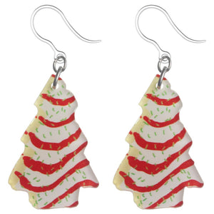 Exaggerated Christmas Tree Cake Earrings (Dangles)