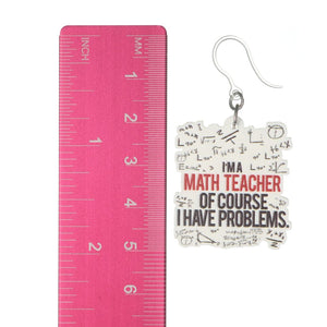 Math Teacher Earrings (Dangles) - size