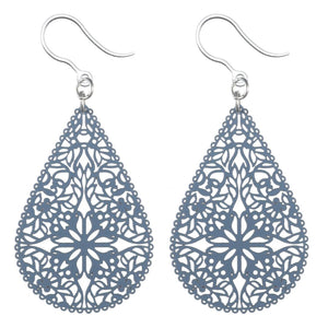 Lacey Teardrop Earrings (Dangles) - cobalt blue