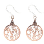 Candy Cane Ornament Earrings (Dangles) - rose gold