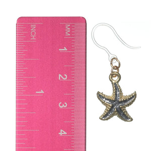 Glittery Starfish Dangles Hypoallergenic Earrings for Sensitive Ears Made with Plastic Posts