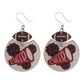 Wooden Cheer Earrings (Dangles) - red
