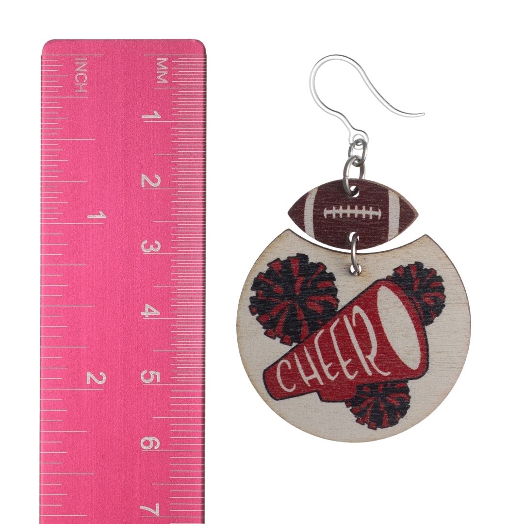 Wooden Cheer Earrings (Dangles) - size