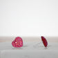 Faux Druzy Heart Studs Hypoallergenic Earrings for Sensitive Ears with Plastic Posts