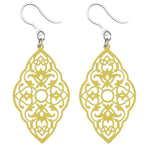 Intricate Diamond Earrings (Dangles) - yellow