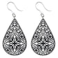 Lacey Teardrop Earrings (Dangles) - black