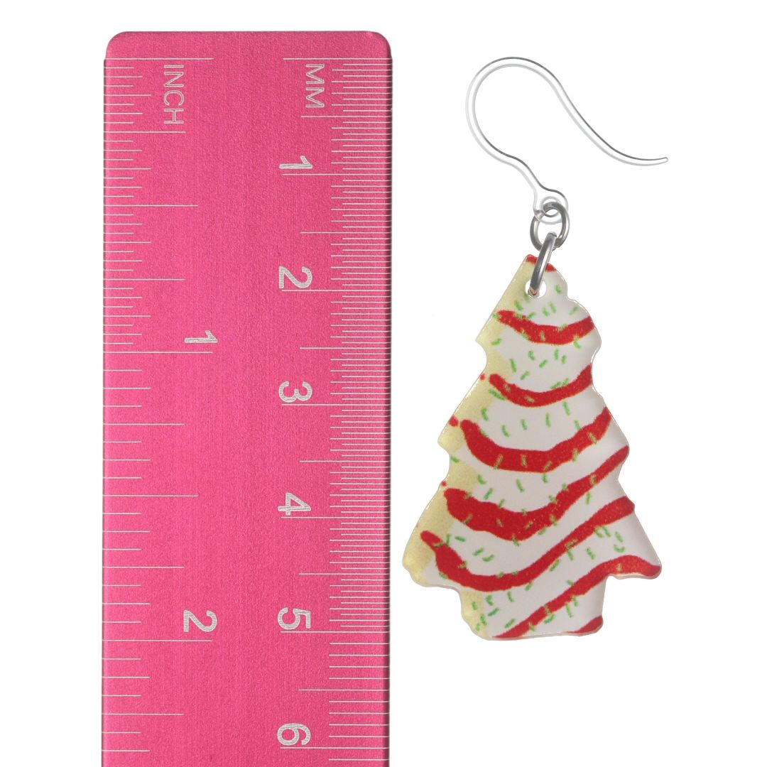 Exaggerated Christmas Tree Cake Earrings (Dangles) - size