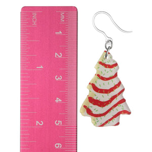 Exaggerated Christmas Tree Cake Earrings (Dangles) - size