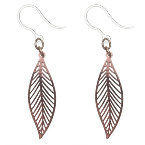 Lovely Leaf Earrings (Dangles) - rose gold