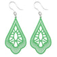 Frilly Teardrop Earrings (Dangles) - green
