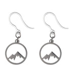 Metallic Mountain Earrings (Dangles) - silver