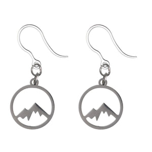 Metallic Mountain Earrings (Dangles) - silver
