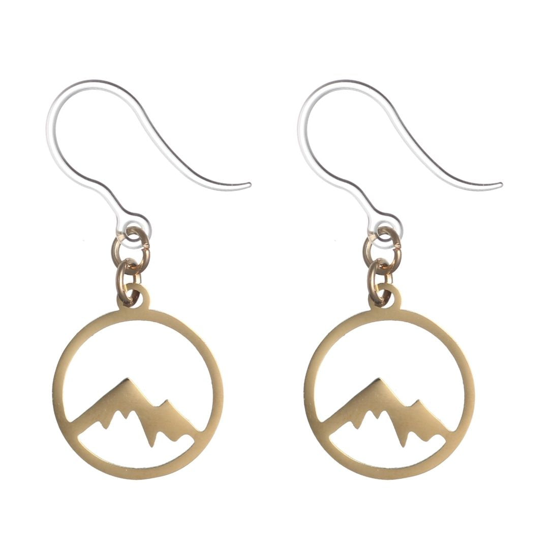 Metallic Mountain Earrings (Dangles) - gold