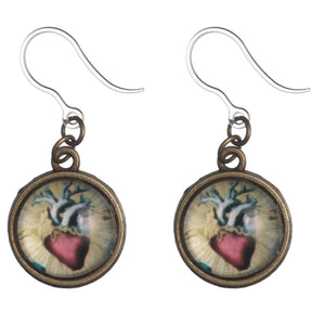 Glass Anatomical Heart Earrings (Dangles)