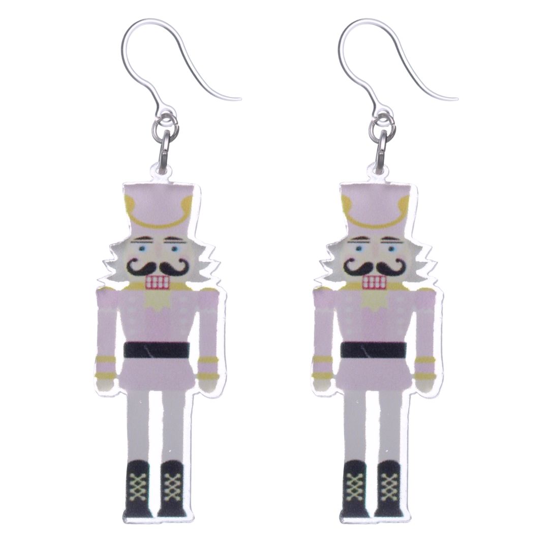 Exaggerated Pink Nutcracker Earrings (Dangles)