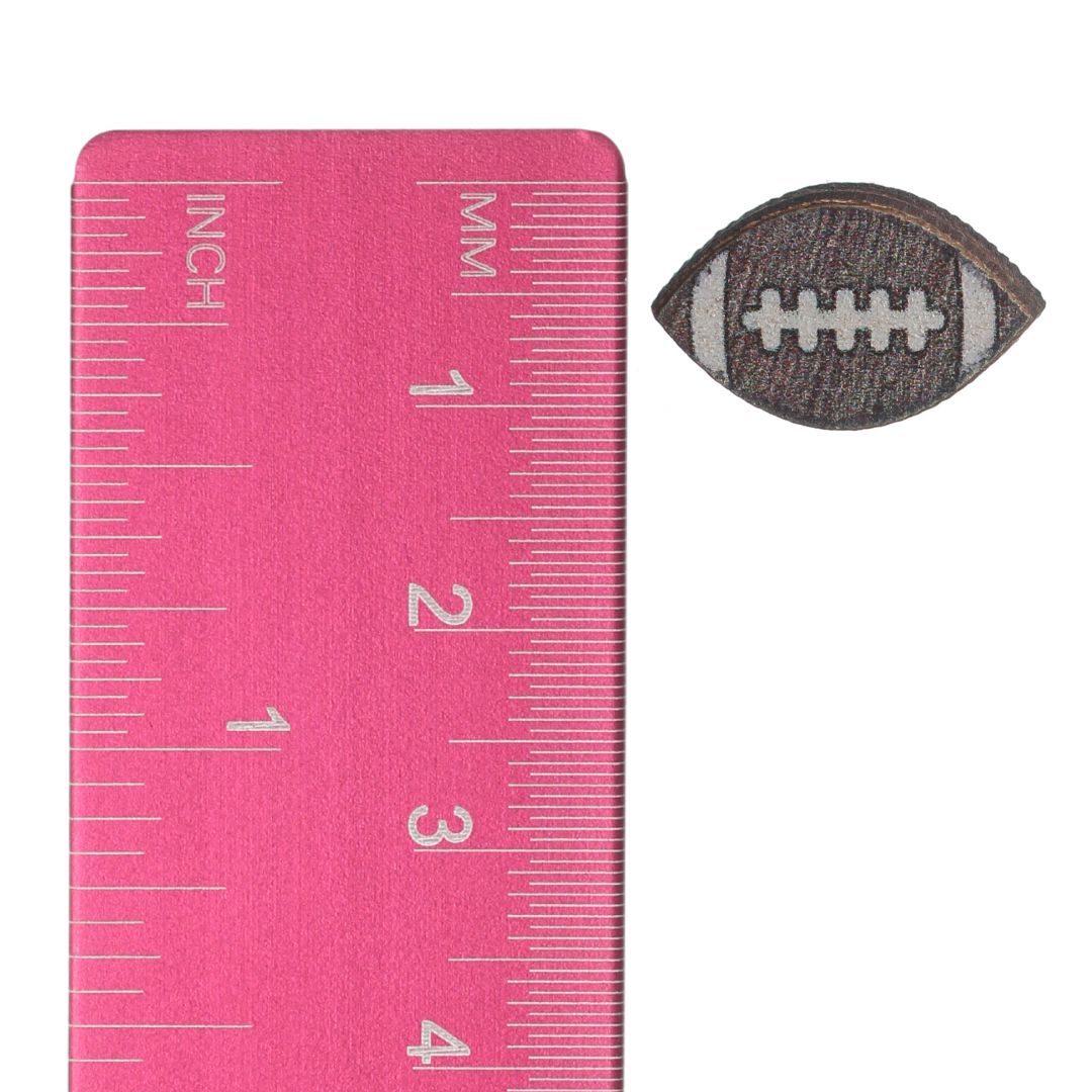 Wooden Football Earrings (Studs)- ball - size