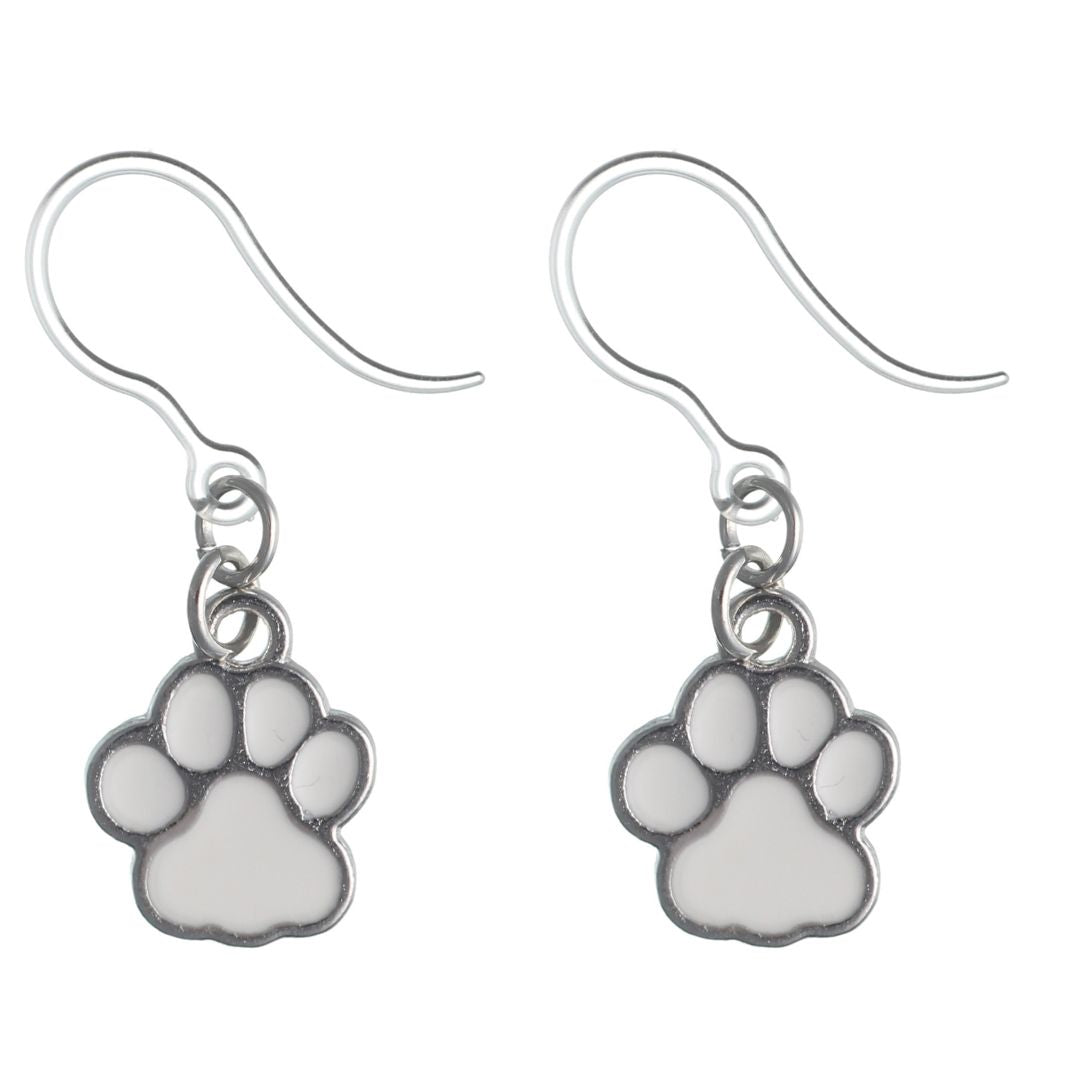 Paw Print Dangles Hypoallergenic Earrings for Sensitive Ears Made with Plastic Posts