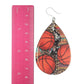 Wooden Basketball Teardrop Earrings (Dangles) - size