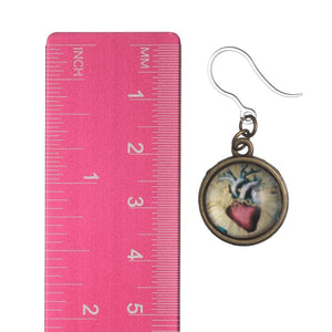 Glass Anatomical Heart Earrings (Dangles) - size