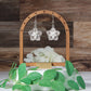 Silver Decorative Flower Dangles Hypoallergenic Earrings for Sensitive Ears with Plastic Posts