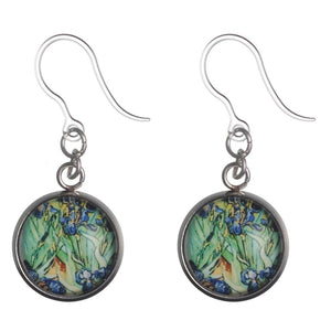 Glass Van Gogh Irises Earrings (Dangles)
