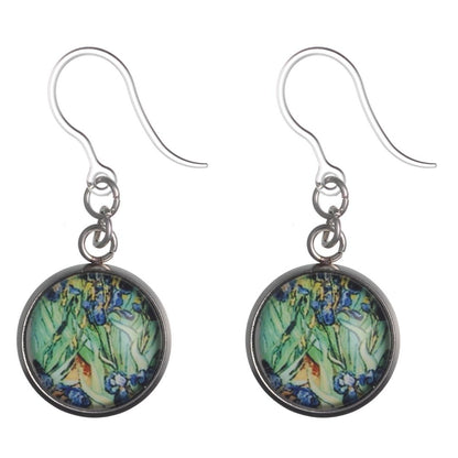 Glass Van Gogh Irises Earrings (Dangles)