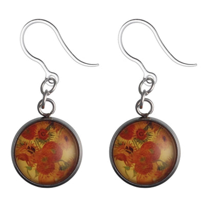 Our Glass Van Gogh Sunflowers Earrings (Dangles)