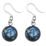 Glass Van Gogh Starry Night Earrings (Dangles)
