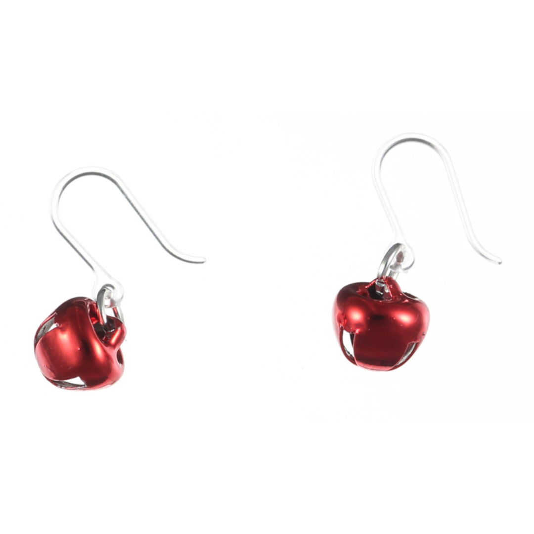 Festive Jingle Bell Earrings - small - red