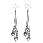 Silver Rope Ball Earrings (Dangles)