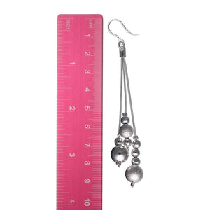 Silver Rope Ball Earrings (Dangles) - size