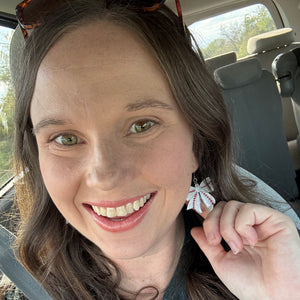 Baseball Skin Bow Dangles Hypoallergenic Earrings for Sensitive Ears Made with Plastic Posts