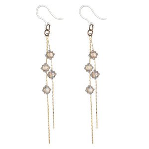 Faux Diamond String Earrings (Dangles) - gold
