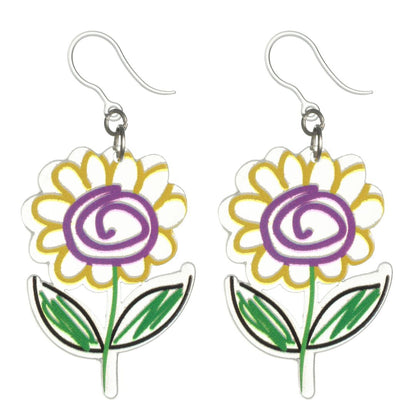Artsy Flower Earrings (Dangles)