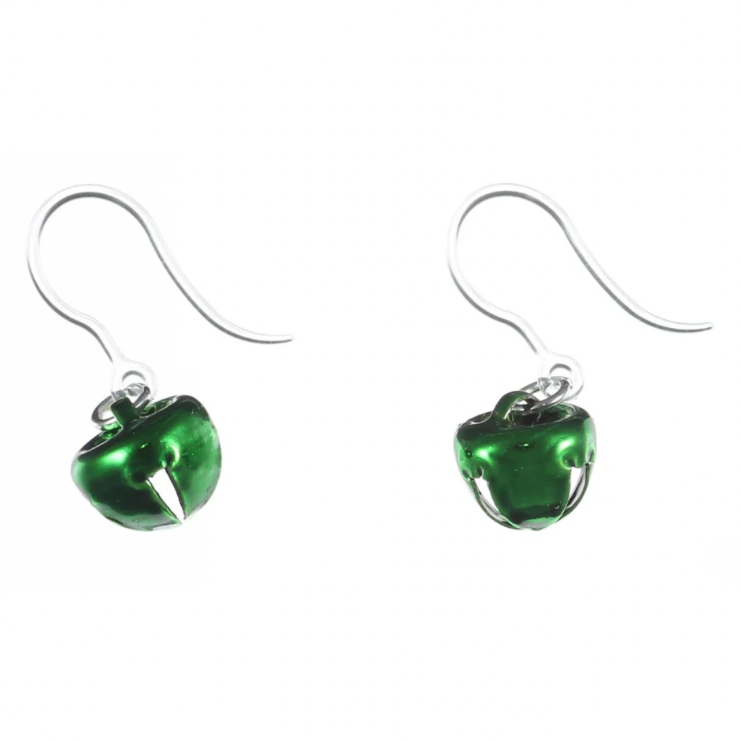Festive Jingle Bell Earrings - medium - green