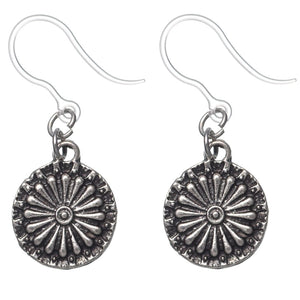 Dainty Flower Drop Earrings (Dangles) - silver