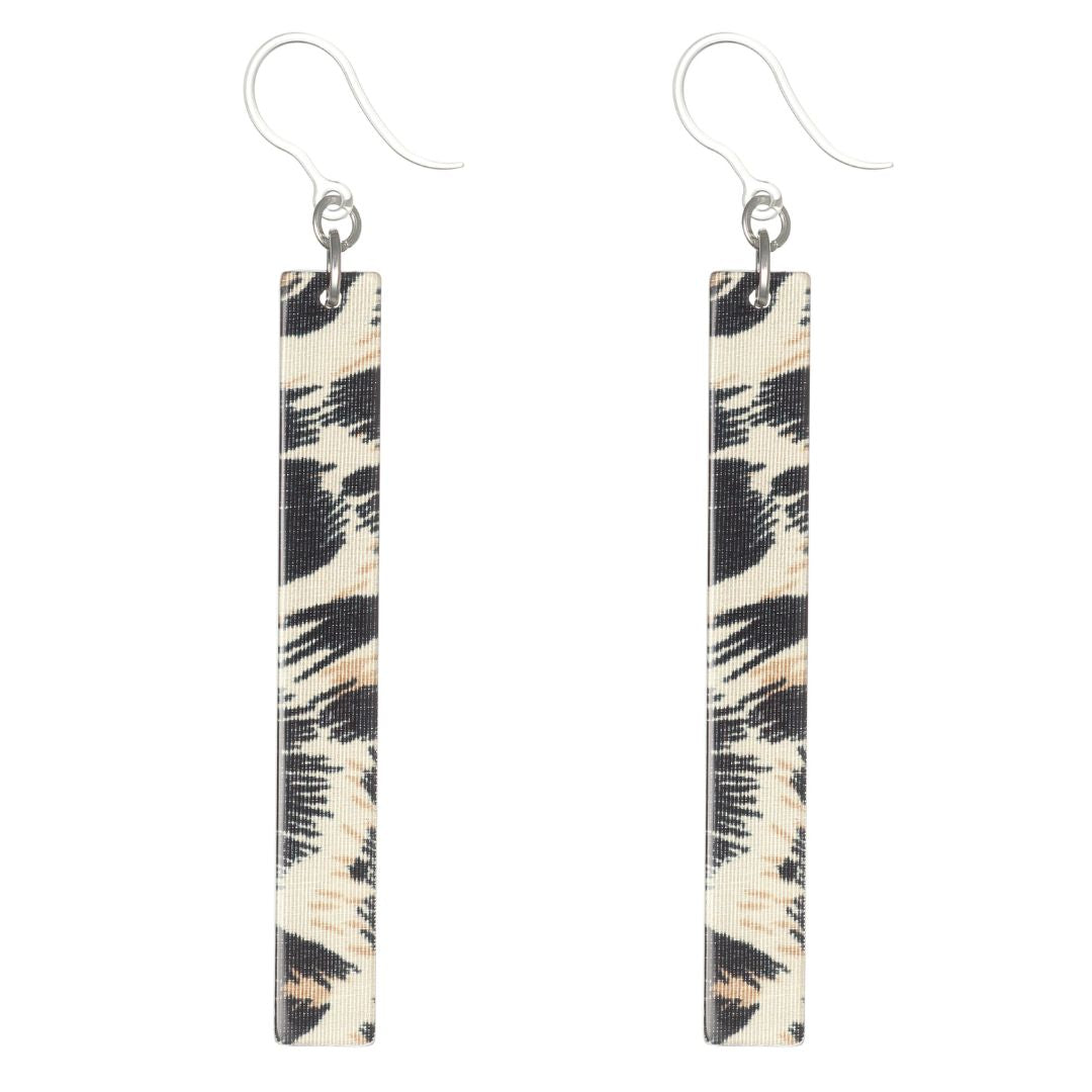 Animal Print Celluloid Dangles Hypoallergenic Earrings for Sensitive Ears Made with Plastic Posts