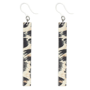 Animal Print Celluloid Dangles Hypoallergenic Earrings for Sensitive Ears Made with Plastic Posts