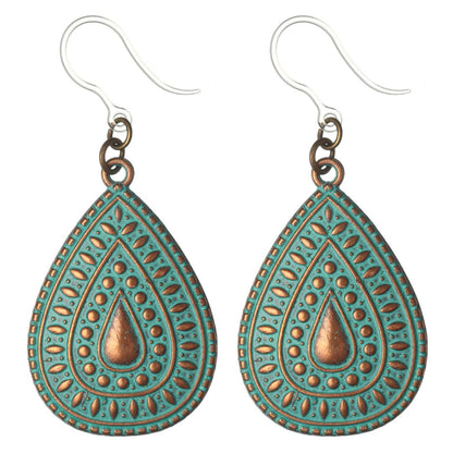 Antique Turquoise Teardrop Dangles