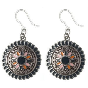 Aztec Stone Flower Dangles Hypoallergenic Earrings for Sensitive Ears Made with Plastic Posts