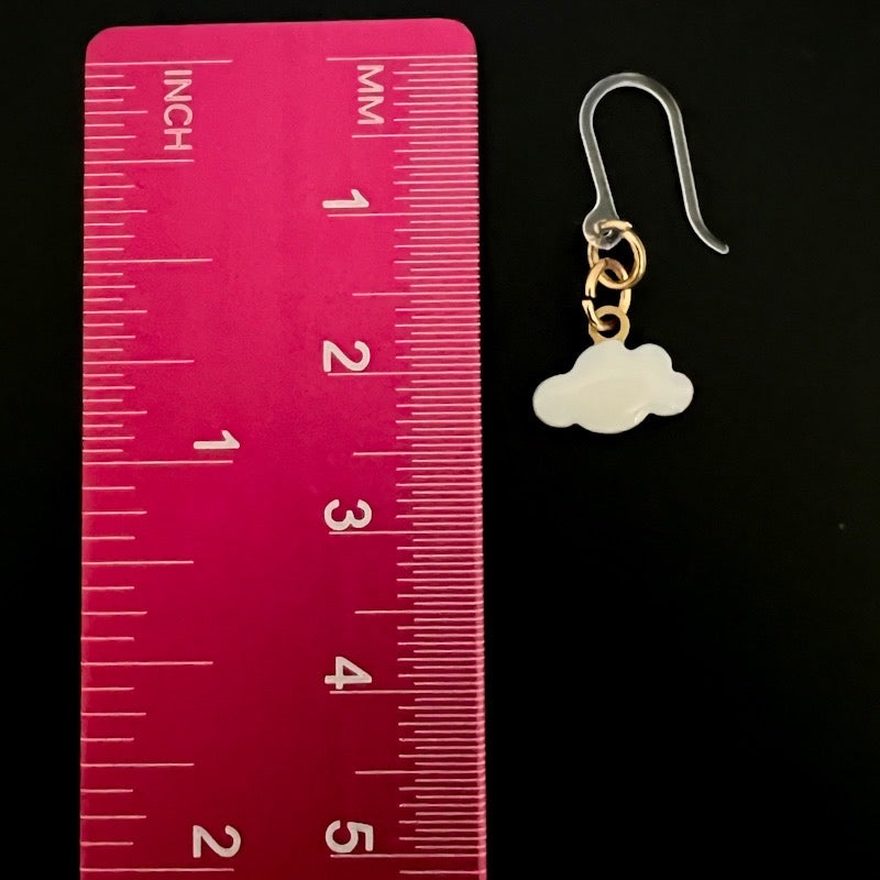 Tiny Cloud Earrings (Dangles) - size