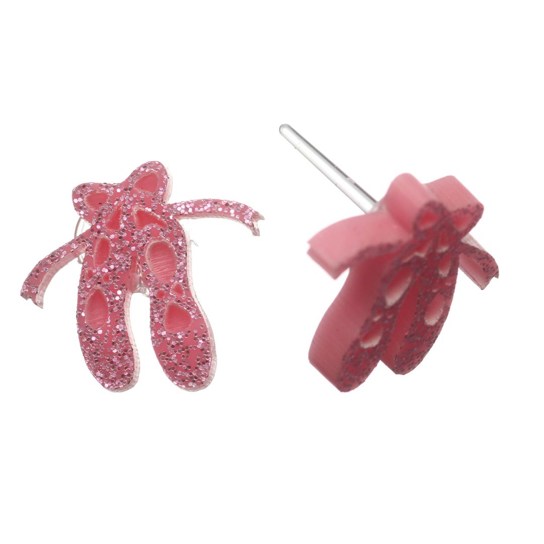 Ballet Slipper Studs Hypoallergenic Earrings for Sensitive Ears Made with Plastic Posts