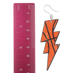 Exaggerated Basketball Lightning and Thunder Bolt Earrings (Dangles) - size