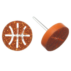 Basketball Studs Hypoallergenic Earrings for Sensitive Ears Made with Plastic Posts