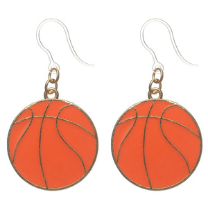 Basketball Dangles Hypoallergenic Earrings for Sensitive Ears Made with Plastic Posts