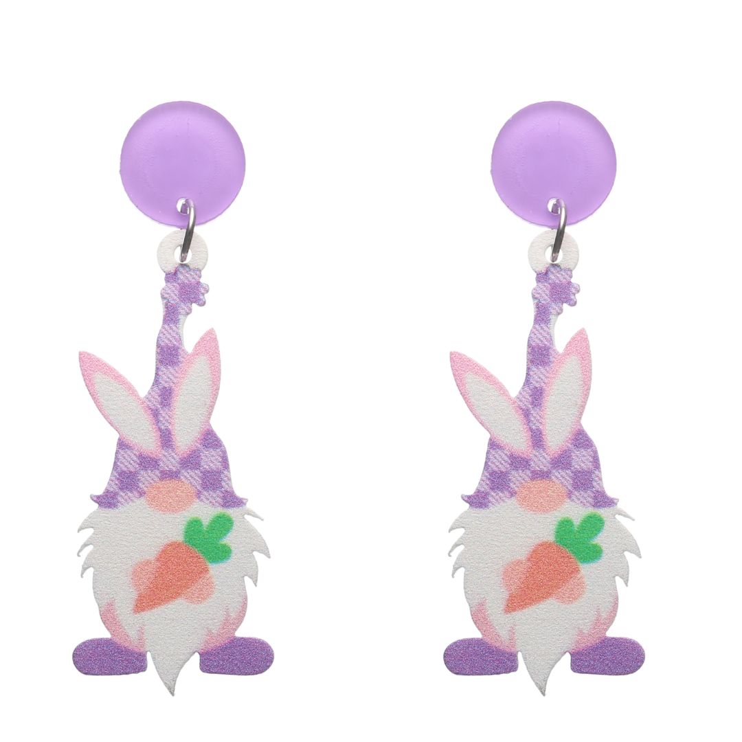 Bearded Easter Gnome Dangles Hypoallergenic Earrings for Sensitive Ears Made with Plastic Posts