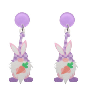 Bearded Easter Gnome Dangles Hypoallergenic Earrings for Sensitive Ears Made with Plastic Posts