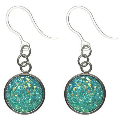 Bezel Faux Druzy Earrings (Dangles)