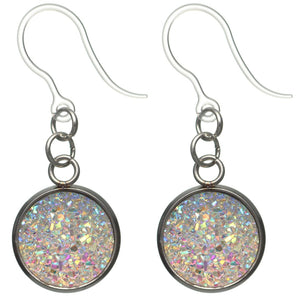 Bezel Faux Druzy Earrings (Dangles)