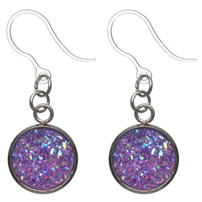 Bezel Faux Druzy Earrings (Dangles)